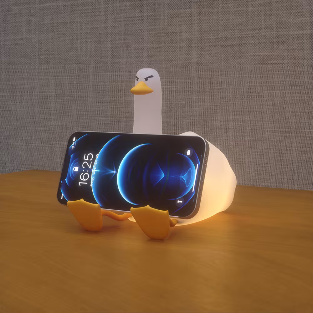 Amazon Cross-border Creative Gift Middle Finger Duck Small Night Lamp Rechargeable Dimming Vinyl Little Duck Night Light