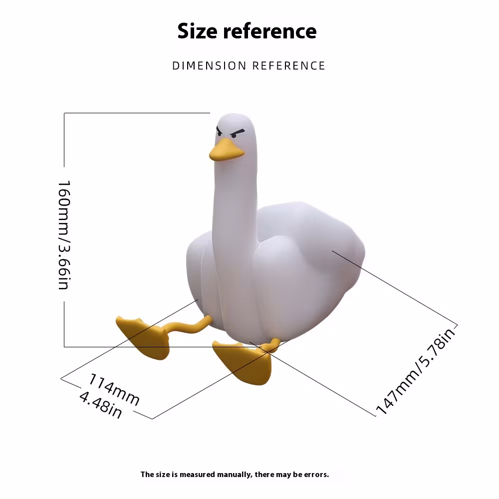 Amazon Cross-border Creative Gift Middle Finger Duck Small Night Lamp Rechargeable Dimming Vinyl Little Duck Night Light