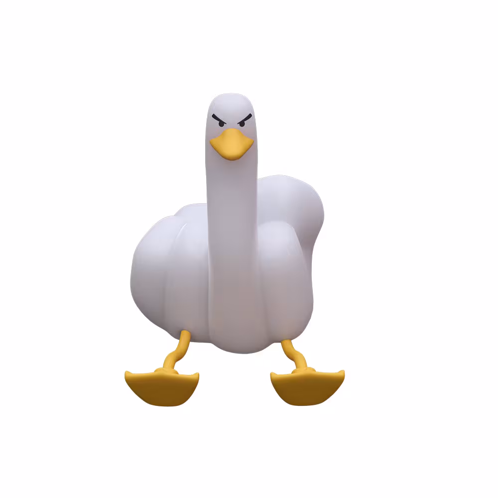 Amazon Cross-border Creative Gift Middle Finger Duck Small Night Lamp Rechargeable Dimming Vinyl Little Duck Night Light