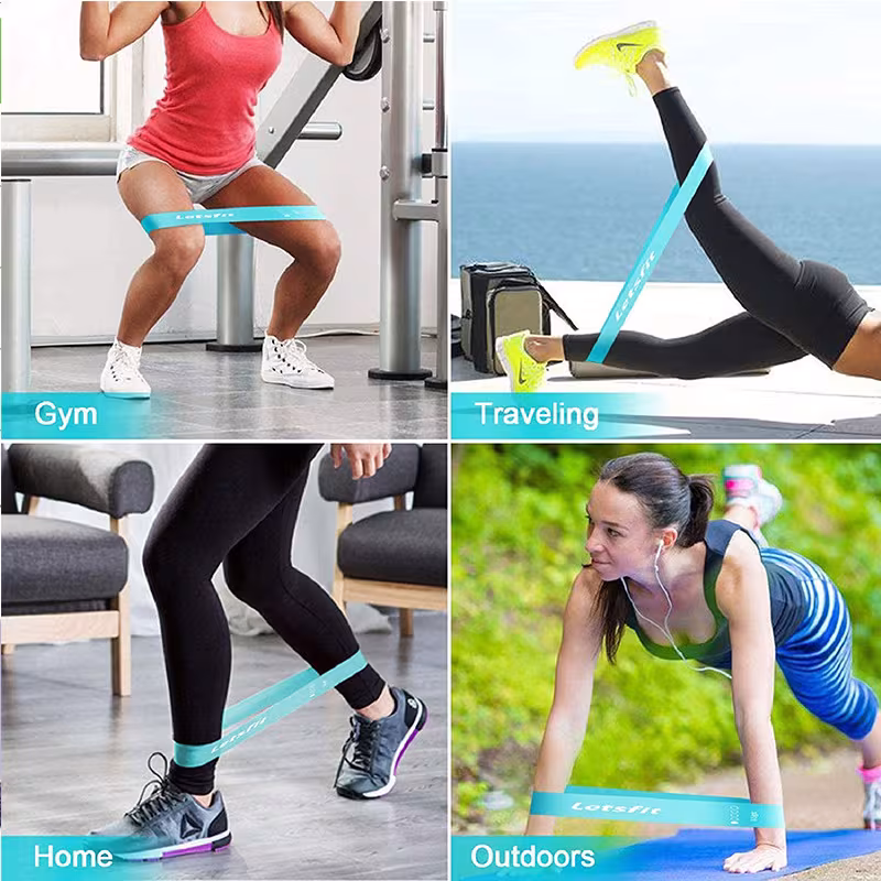 TPE Gradient Blue Yoga Squat Hip Resistance Band