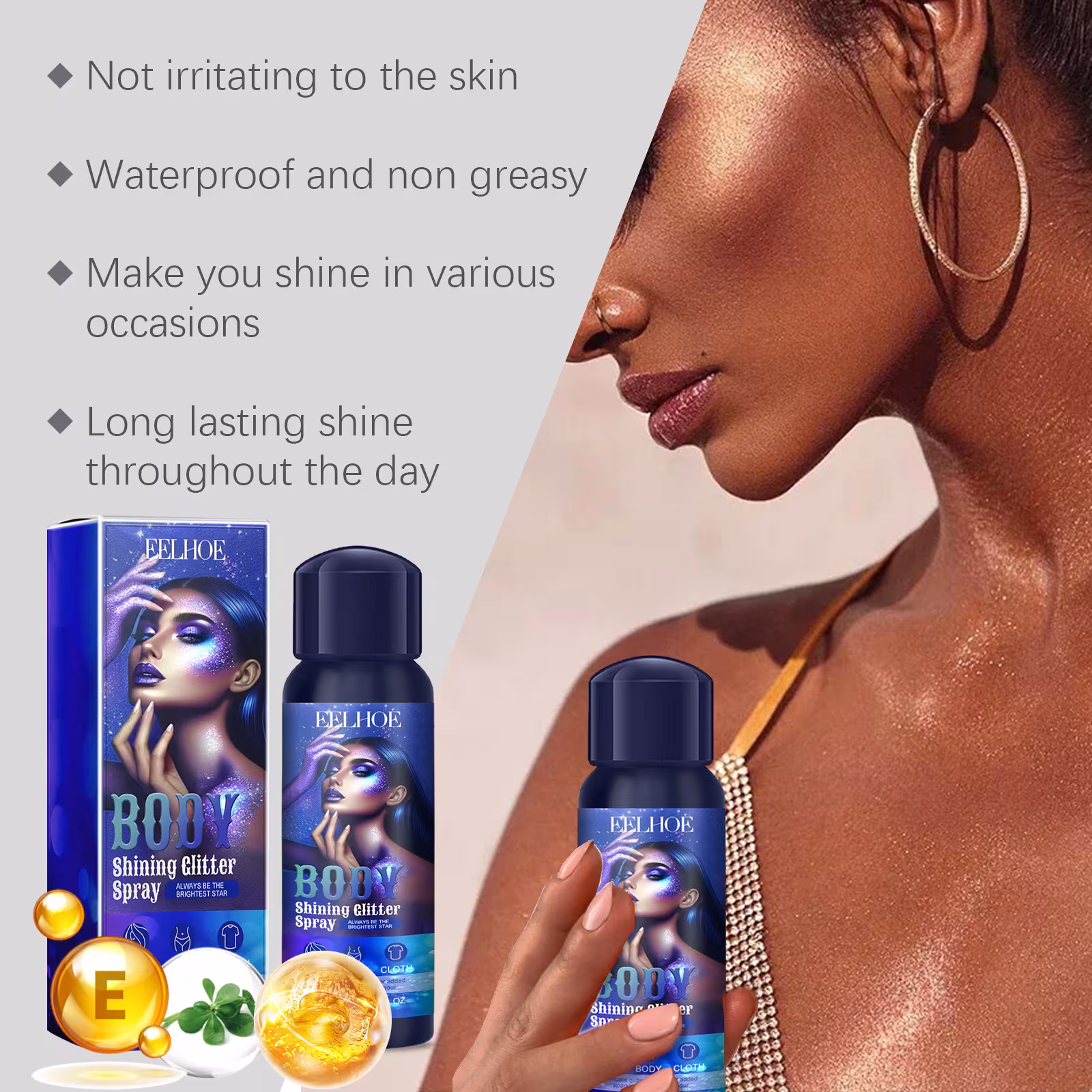 Highlight Brightening Glitter Spray Natural Three-dimensional Long Lasting
