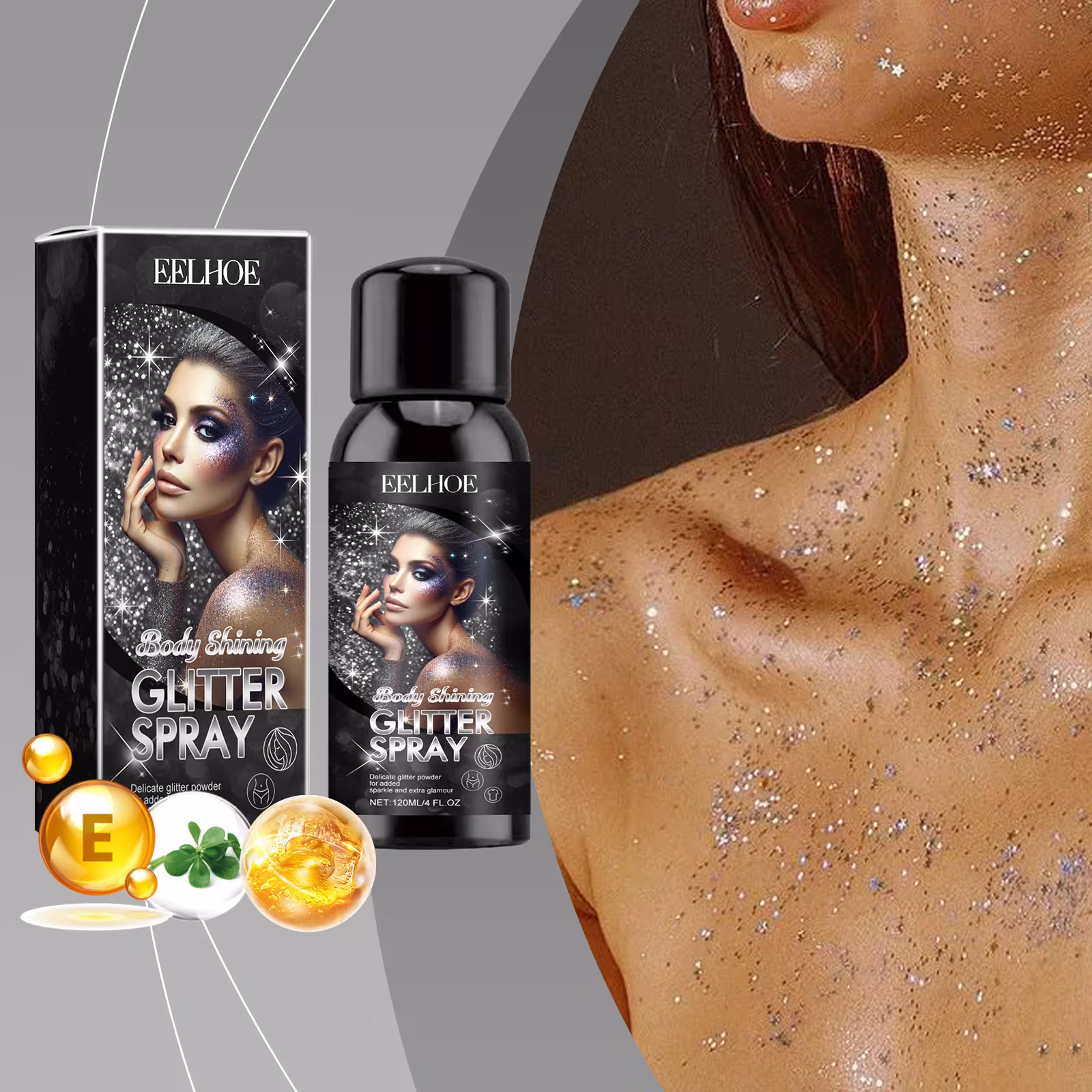 Stage Makeup Glitter Spray Natural Three-dimensional