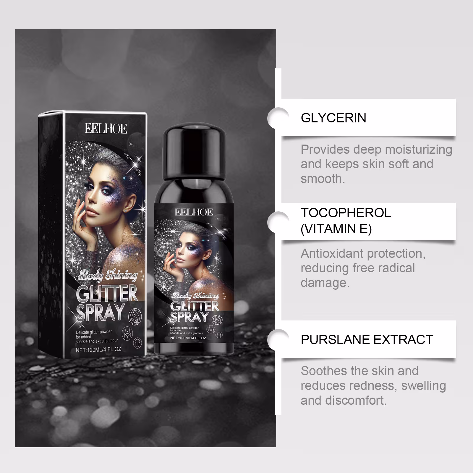 Stage Makeup Glitter Spray Natural Three-dimensional