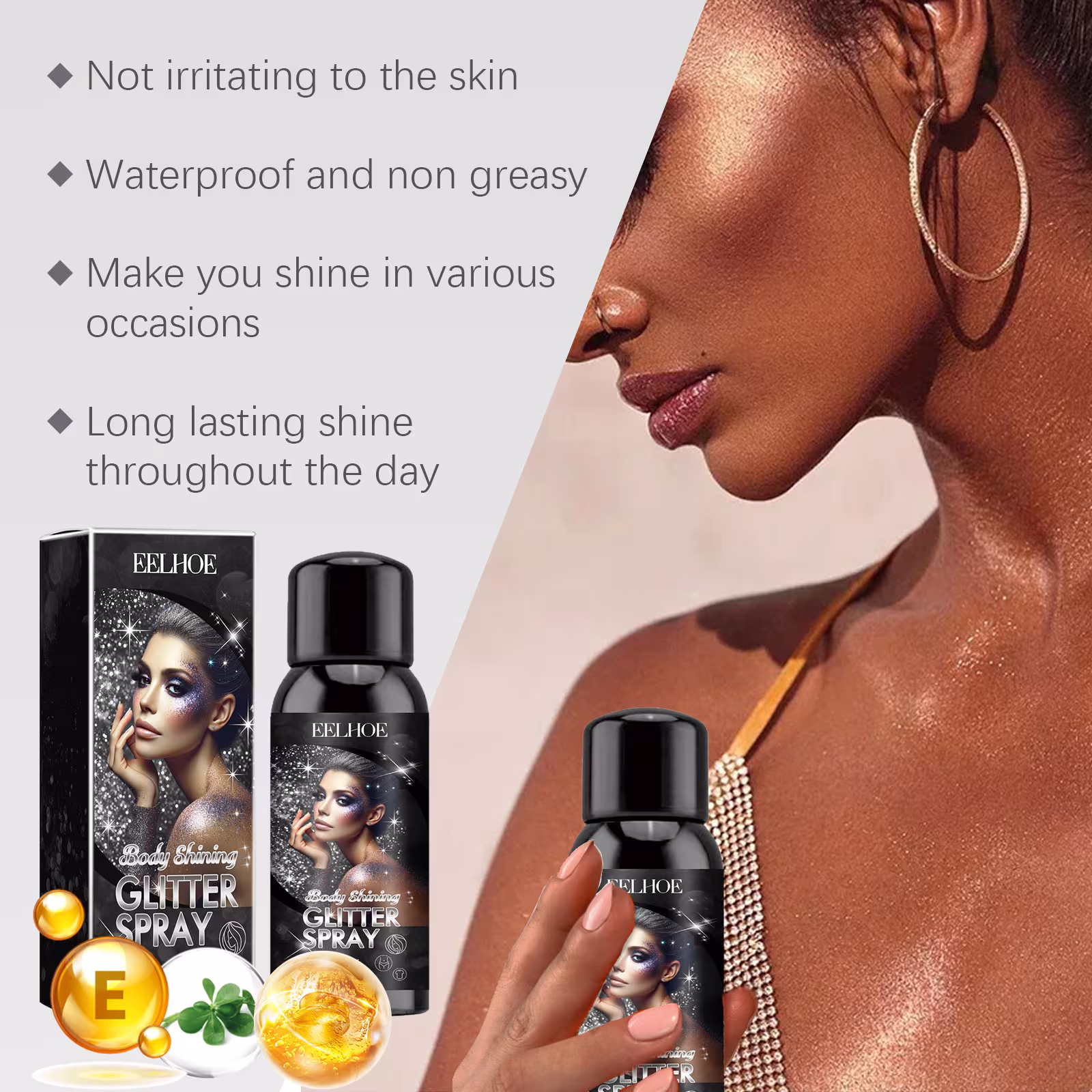 Stage Makeup Glitter Spray Natural Three-dimensional