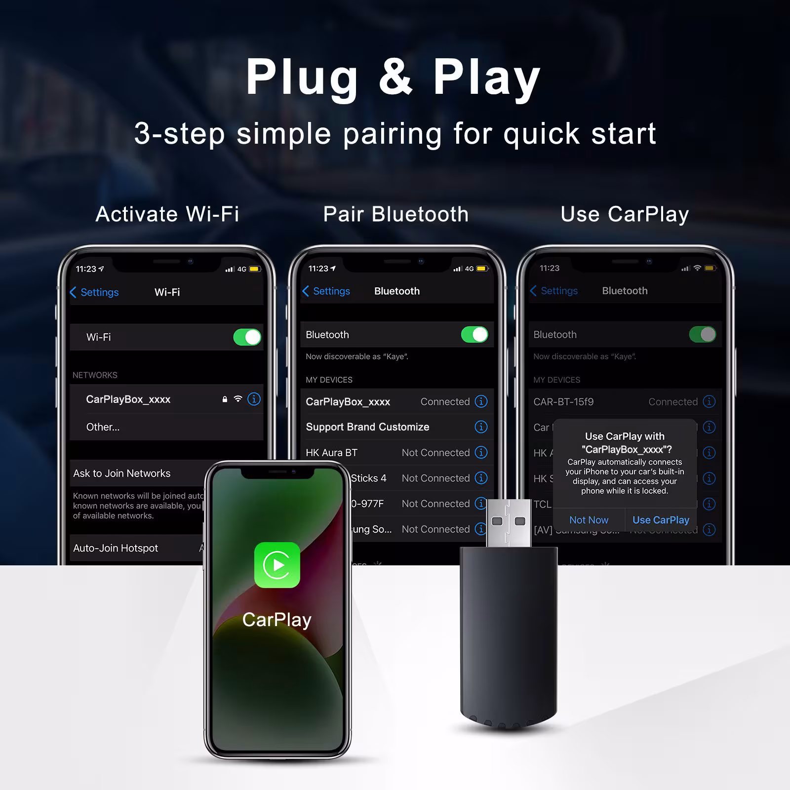 Carplay Box Module Original Car Wired To Wireless Private Model Real Upgrade Wireless Projector