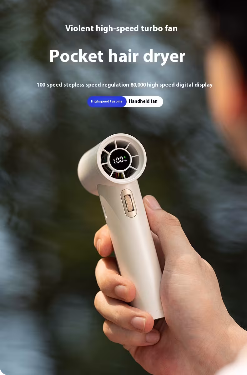 Handheld Violent Fan High Speed Stepless Speed Control Outdoor USB Fan