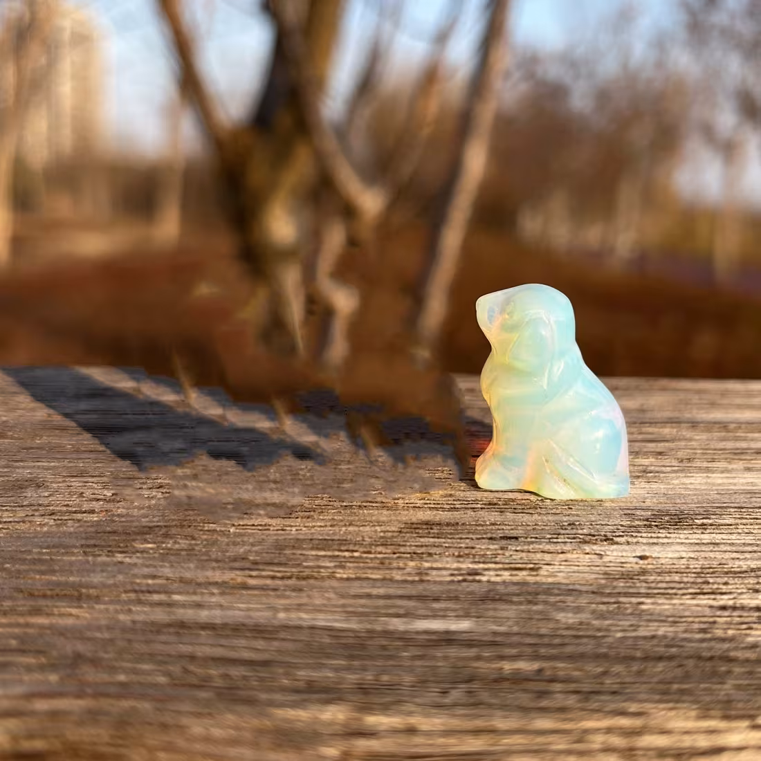 Hand Carved Natural Crystal Puppy Carving Craft Gift Decoration