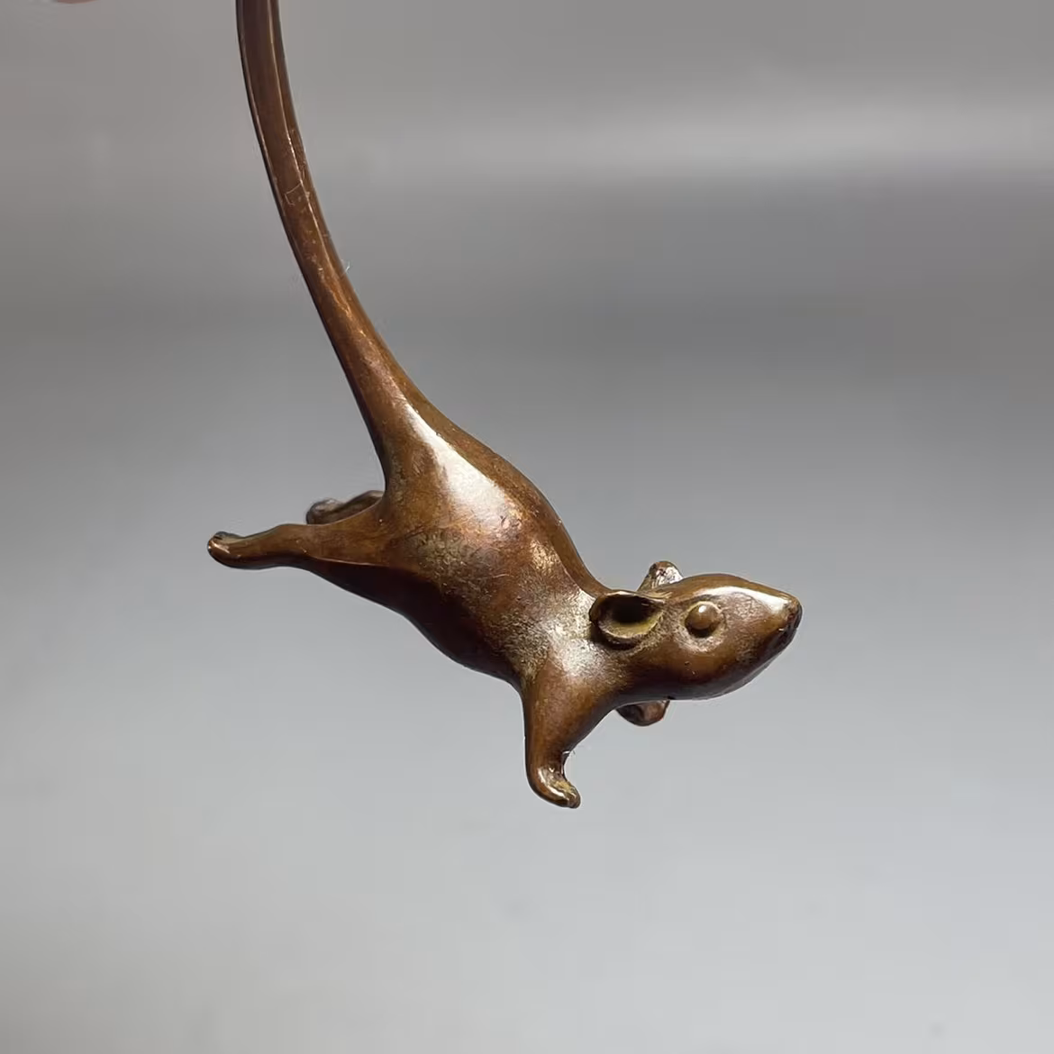 Antique Solid Copper Zodiac Lucky Long Tail Mouse