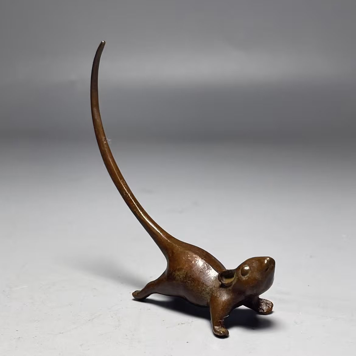 Antique Solid Copper Zodiac Lucky Long Tail Mouse