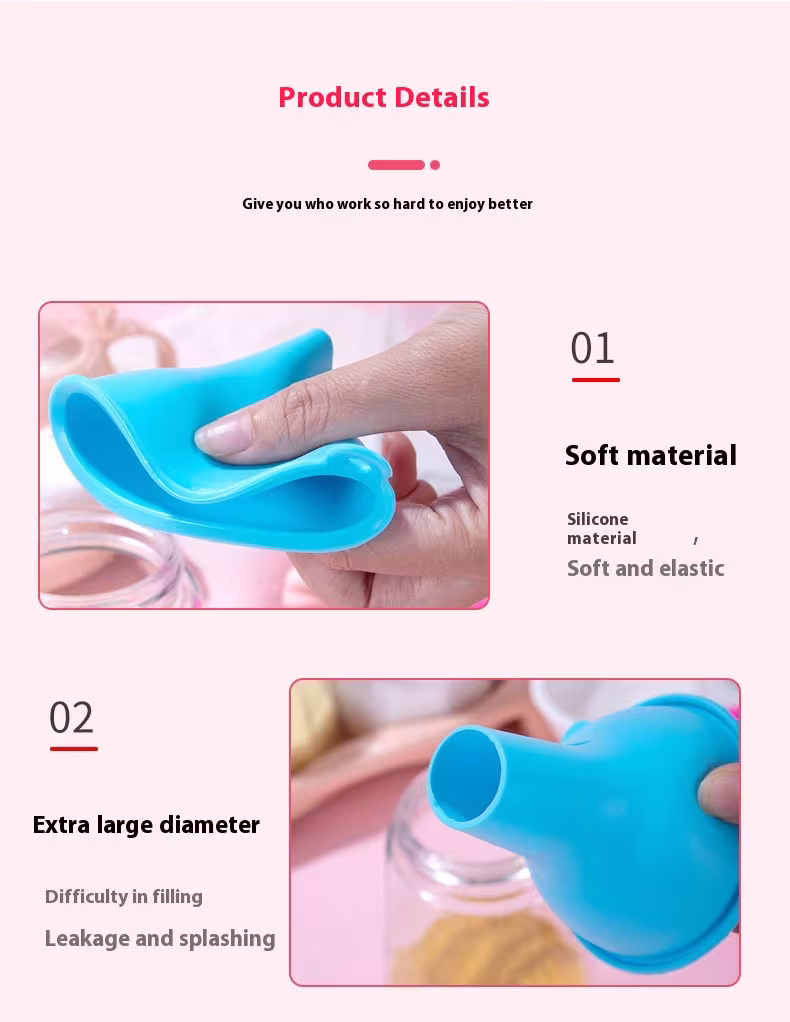 Silicone Funnel Kitchen Oil Pouring Points Small Size Wide Mouth Large Diameter