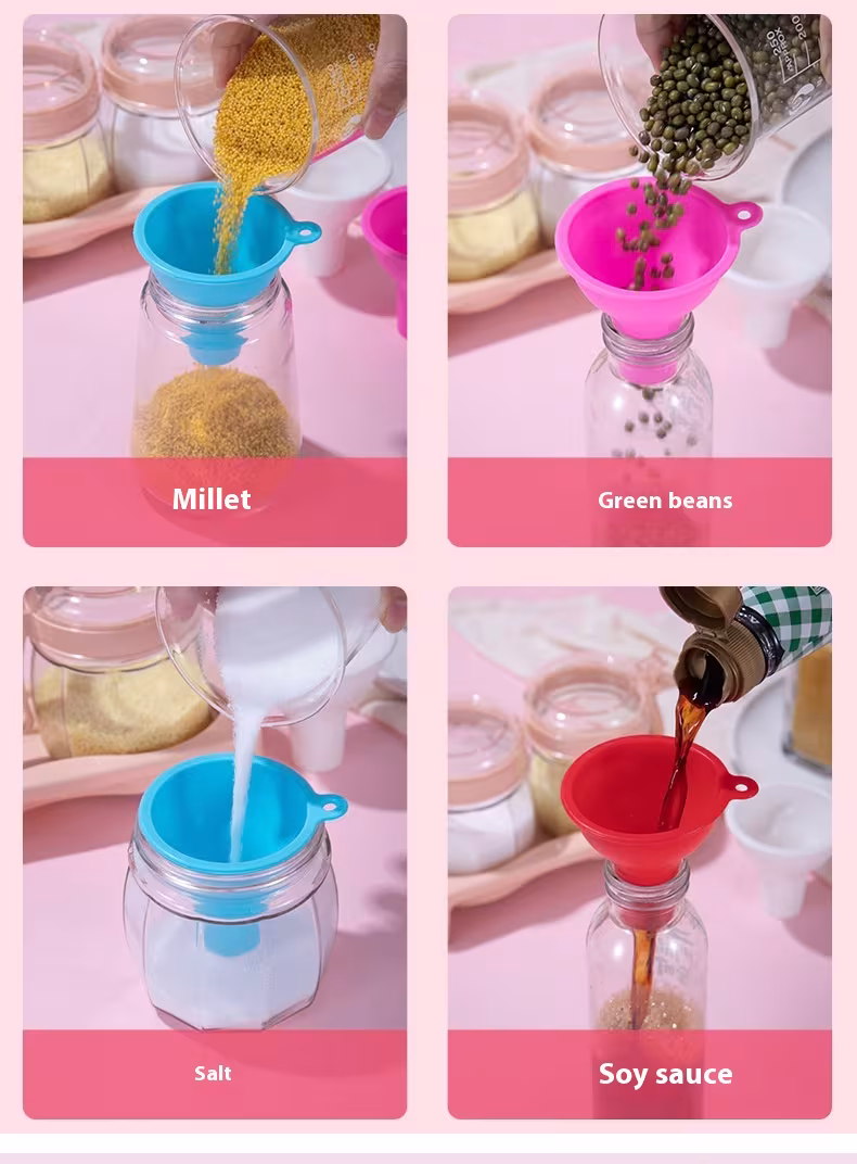 Silicone Funnel Kitchen Oil Pouring Points Small Size Wide Mouth Large Diameter