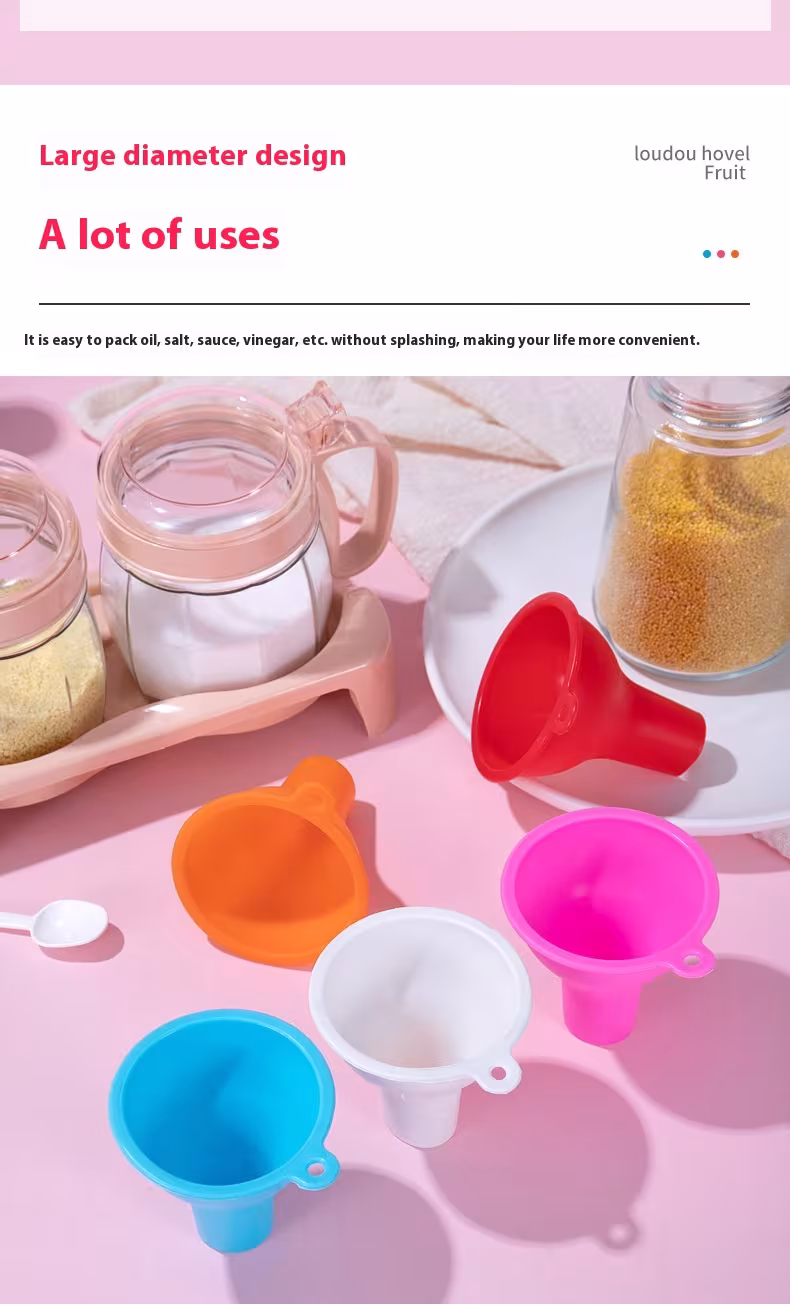 Silicone Funnel Kitchen Oil Pouring Points Small Size Wide Mouth Large Diameter