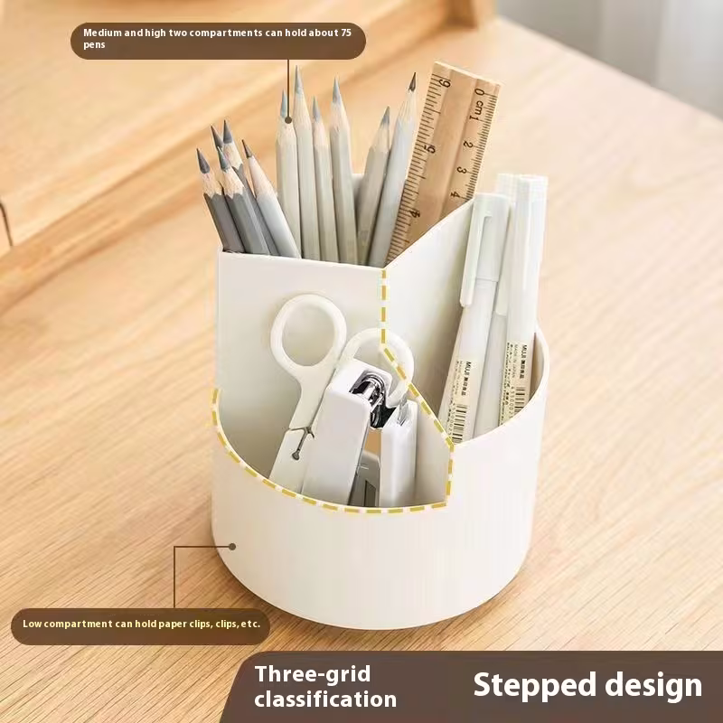 360 Degree Rotatable Pen Holder Desktop Large Capacity Stationery Storage Box