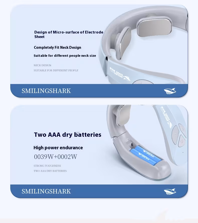 Electric Neck Massager EMS Pulse Rechargeable USB Cervical Traction Therapy Massage Stimulator Pain Relief Heating Function