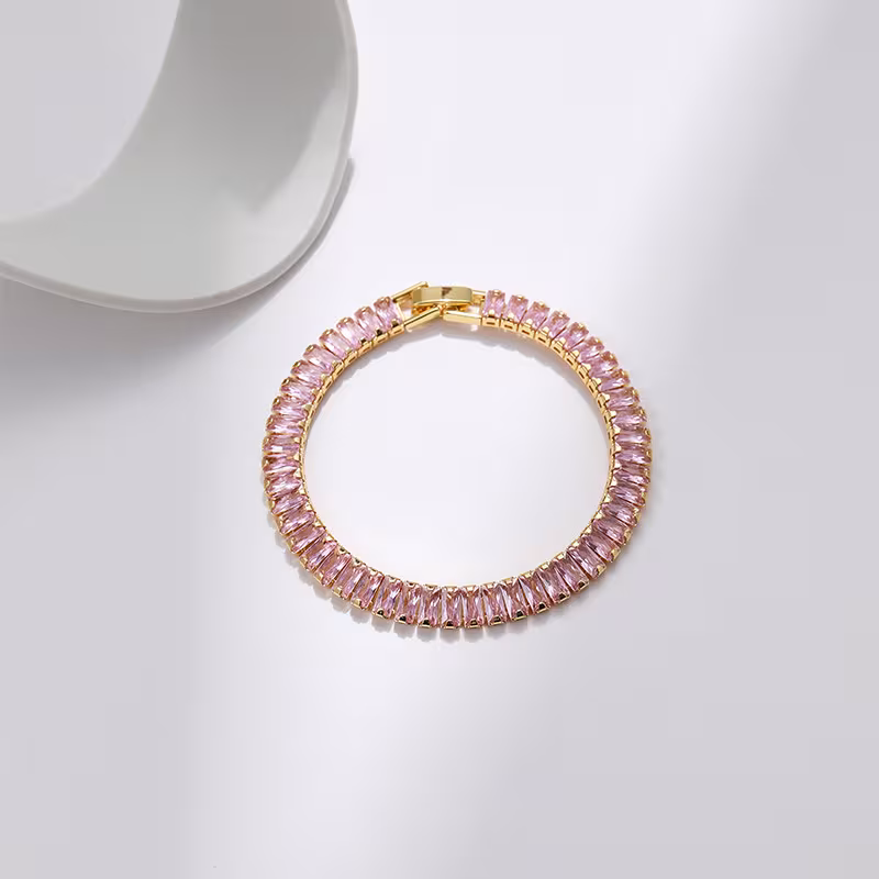 Real Gold Plating High-grade Color Zircon Exquisite Vintage Bracelet