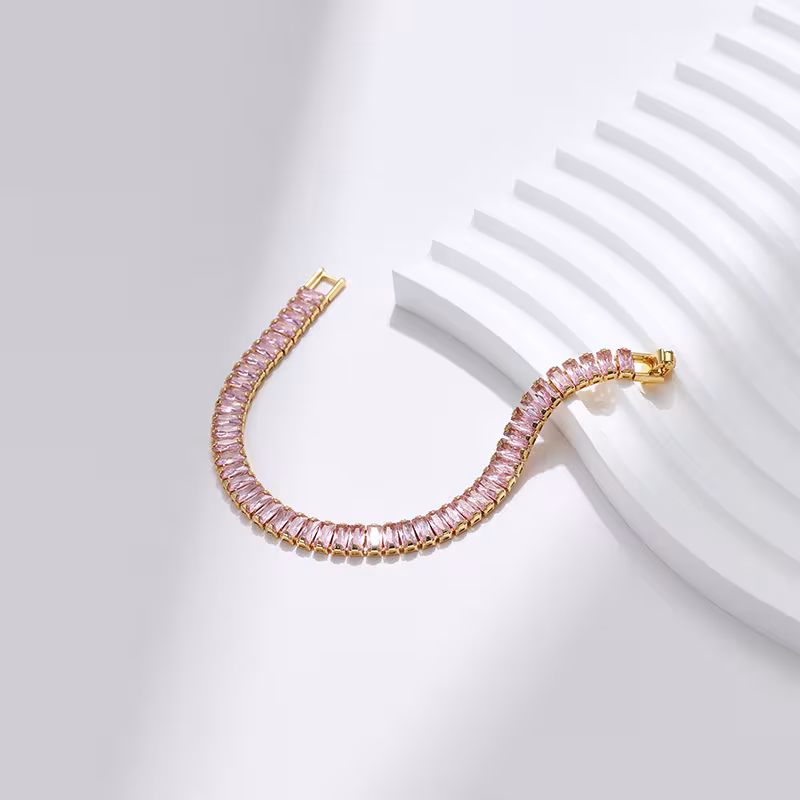 Real Gold Plating High-grade Color Zircon Exquisite Vintage Bracelet