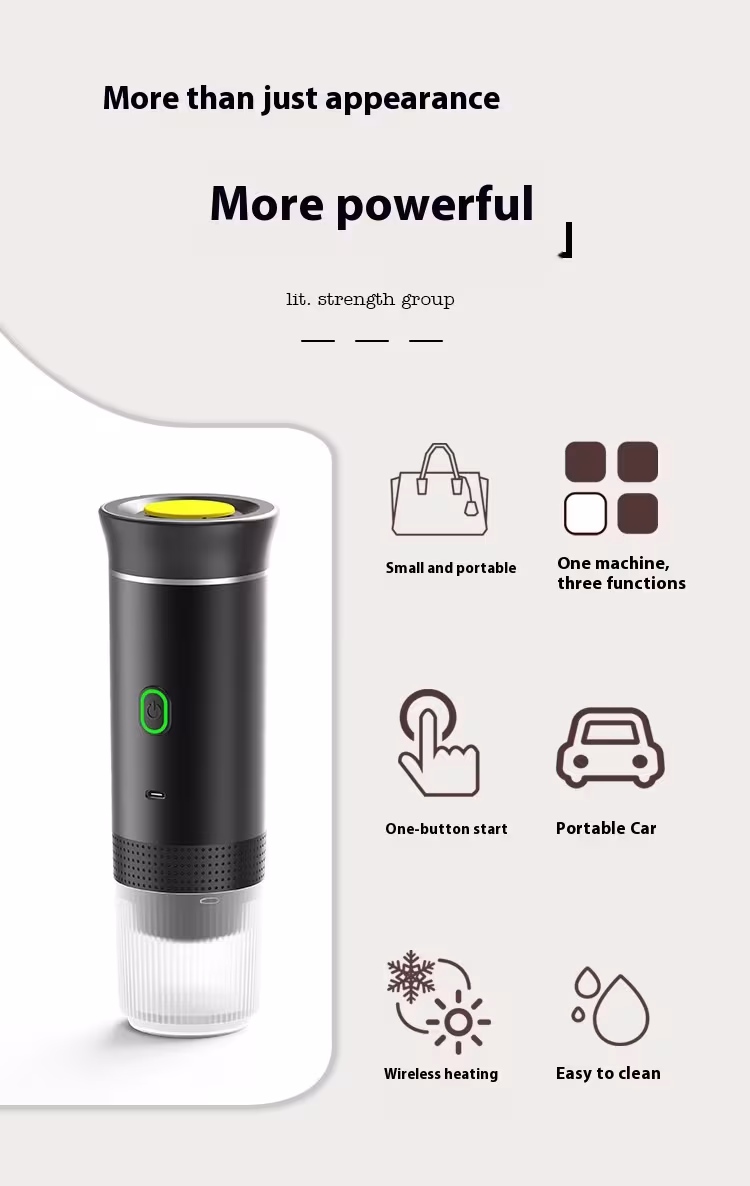 Electric Grinder Coffee Travel Handy 3 In1 Espresso Portable Coffee Espresso Maker Machine Cafe Portable Capsule Coffee Machine Kitchen Gadgets