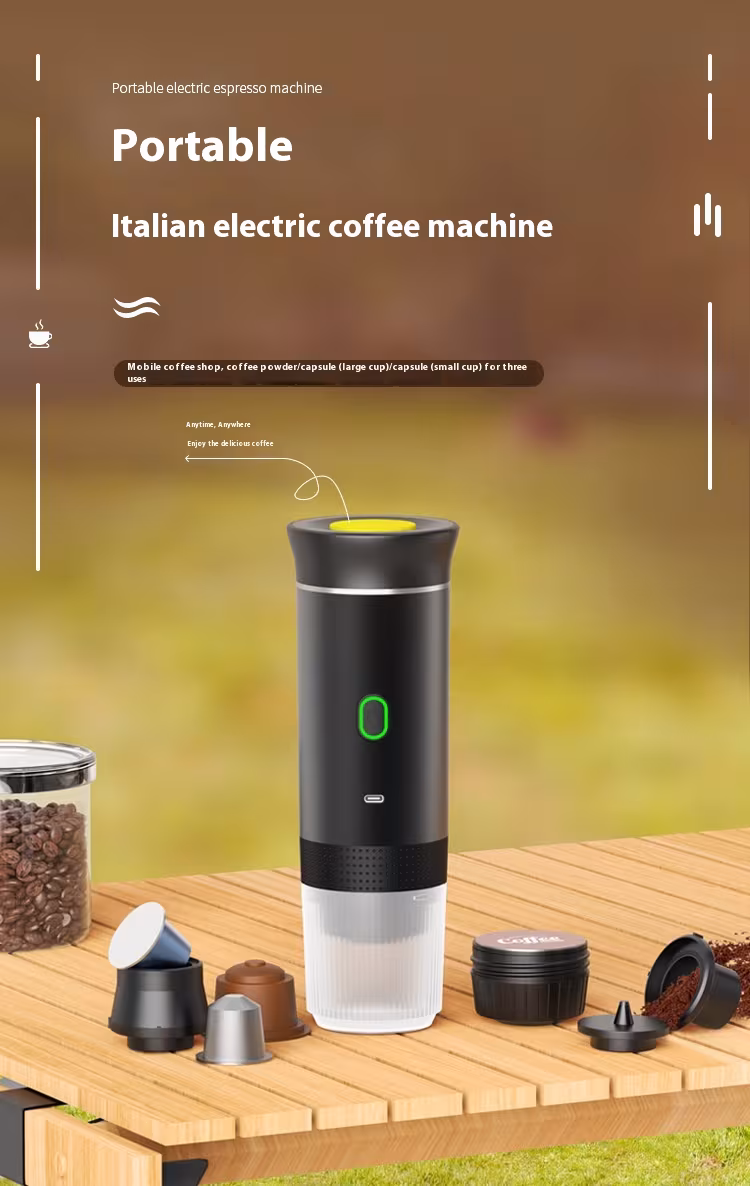 Electric Grinder Coffee Travel Handy 3 In1 Espresso Portable Coffee Espresso Maker Machine Cafe Portable Capsule Coffee Machine Kitchen Gadgets