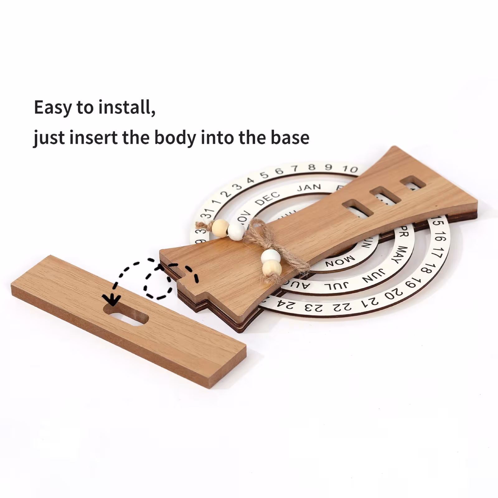 Wooden Creative Calendar Perpetual Calendar Home Decoration Office Desk Decoration Manual Rotation