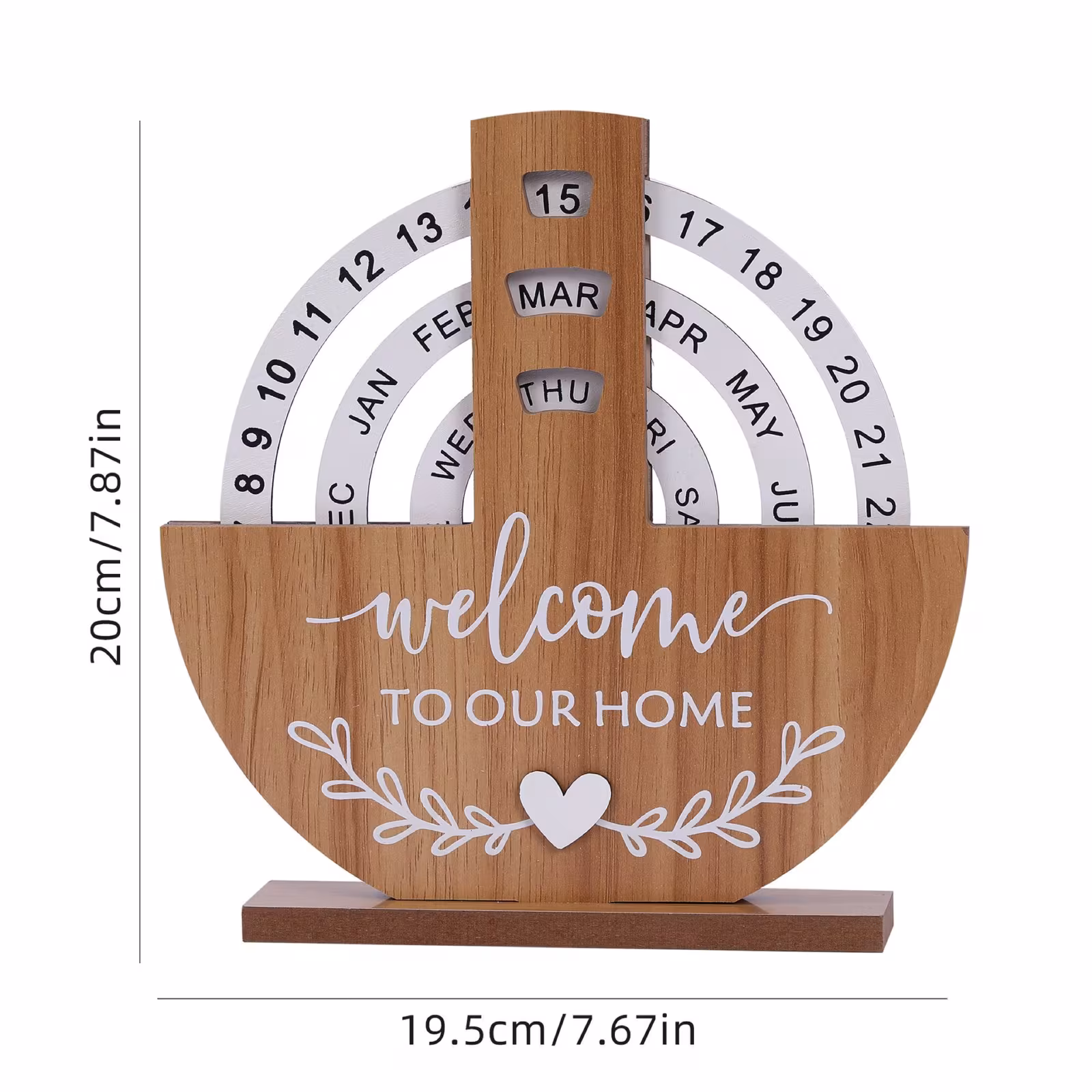 Wooden Creative Calendar Perpetual Calendar Home Decoration Office Desk Decoration Manual Rotation