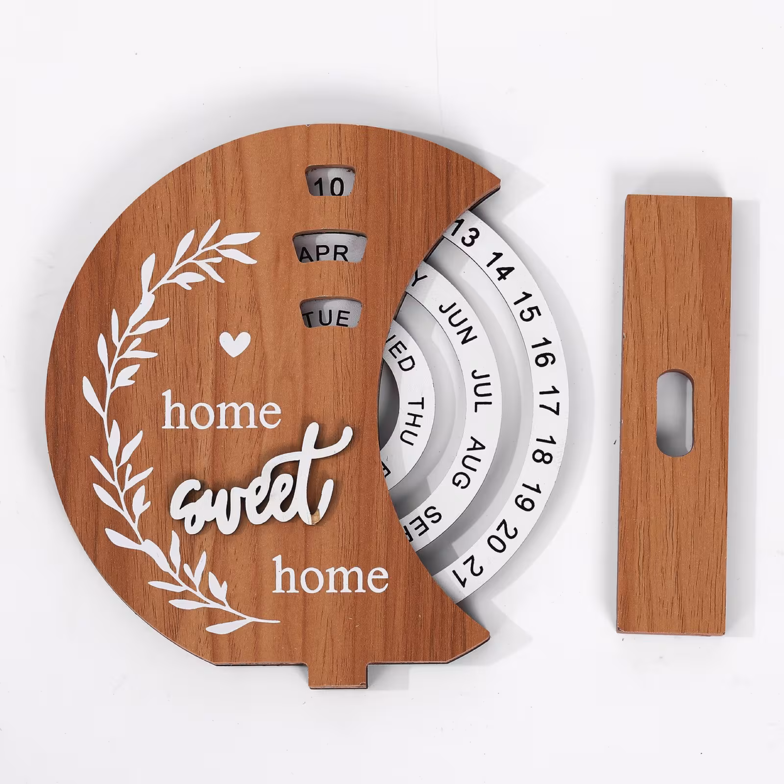 Wooden Creative Calendar Perpetual Calendar Home Decoration Office Desk Decoration Manual Rotation