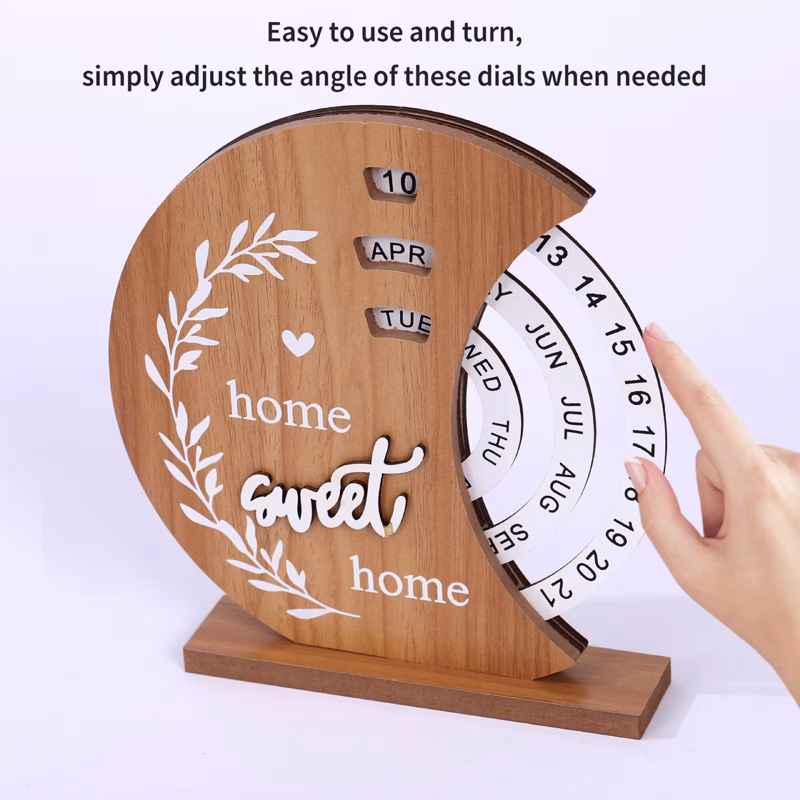 Wooden Creative Calendar Perpetual Calendar Home Decoration Office Desk Decoration Manual Rotation