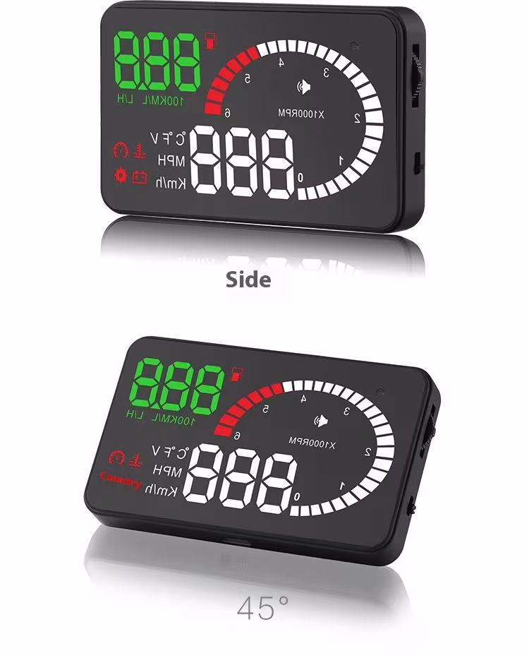 Car Mounted HUD Head Up Display Fuel Consumption Voltage Projector