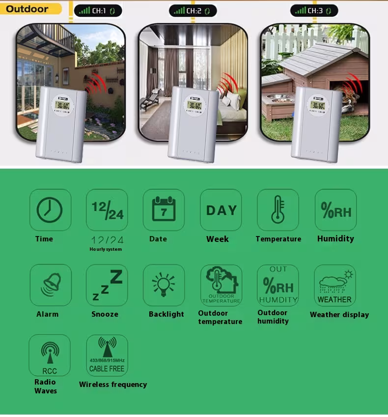 433MHZ Wireless Transmission Color Display Weather Forecast Bell