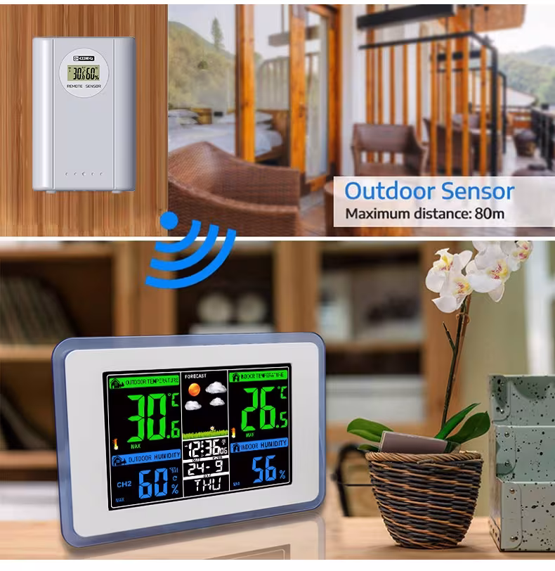 433MHZ Wireless Transmission Color Display Weather Forecast Bell