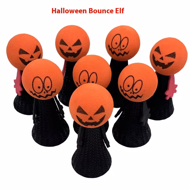 Halloween Pumpkin Head Bouncing Doll Finger Puppets