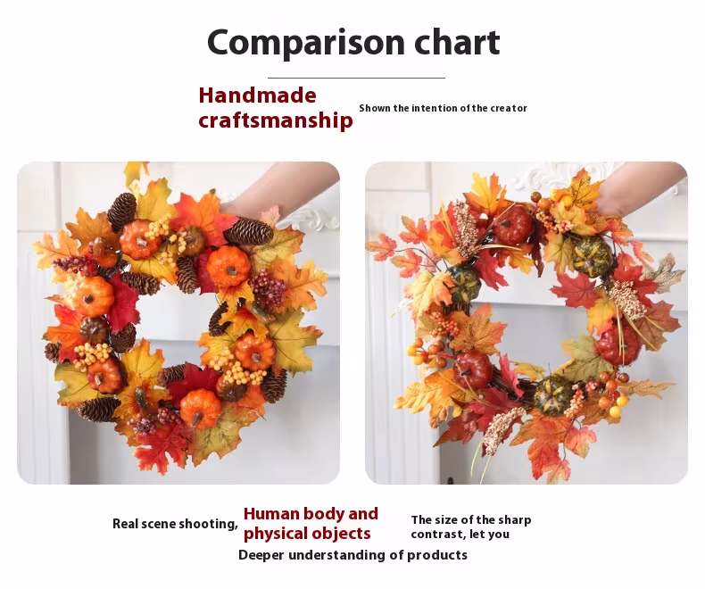 Halloween Autumn Garland 40cm Pumpkin Berry Door Hanging