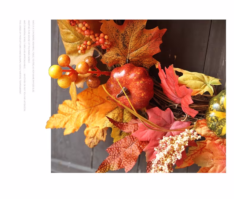 Halloween Autumn Garland 40cm Pumpkin Berry Door Hanging