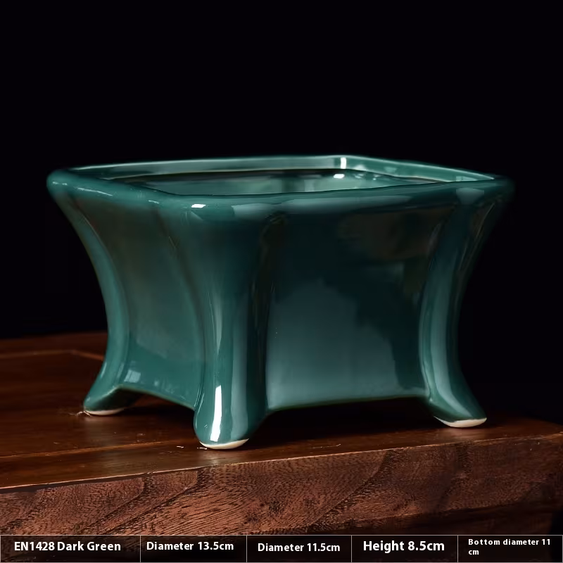 Square Flower Pot Ceramic Basin Large Diameter High
