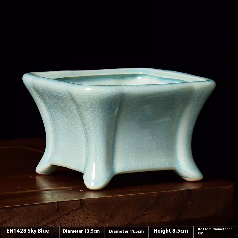 Square Flower Pot Ceramic Basin Large Diameter High