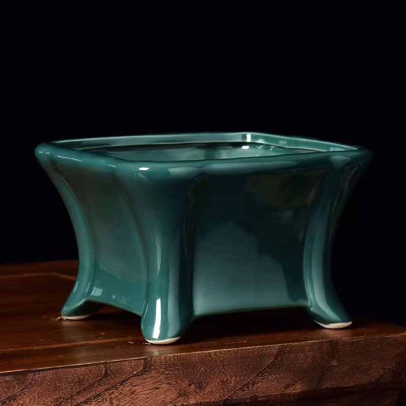 Square Flower Pot Ceramic Basin Large Diameter High