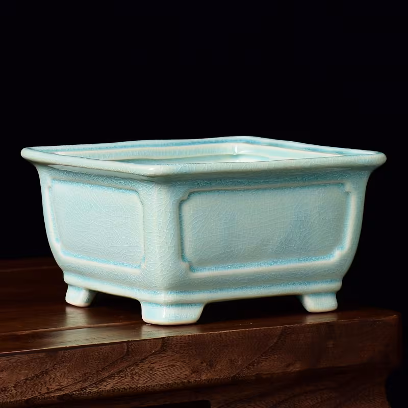 Square Flower Pot Ceramic Basin Large Diameter High