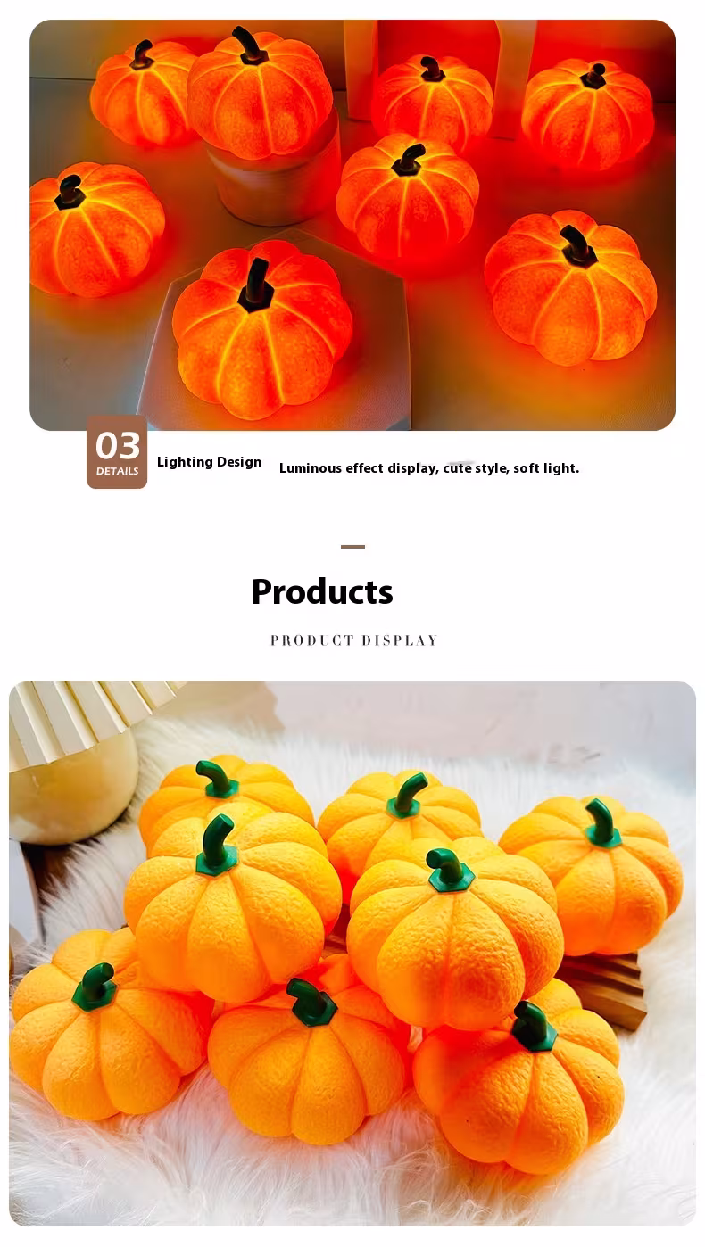 Pumpkin Halloween Decorative Night Light Bedroom Dormitory Creative Bedside Lights Eye Protection Deco Night Lamp
