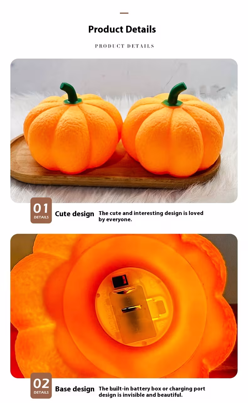 Pumpkin Halloween Decorative Night Light Bedroom Dormitory Creative Bedside Lights Eye Protection Deco Night Lamp