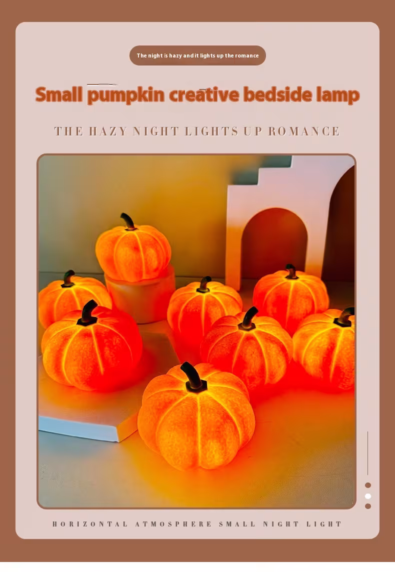 Pumpkin Halloween Decorative Night Light Bedroom Dormitory Creative Bedside Lights Eye Protection Deco Night Lamp