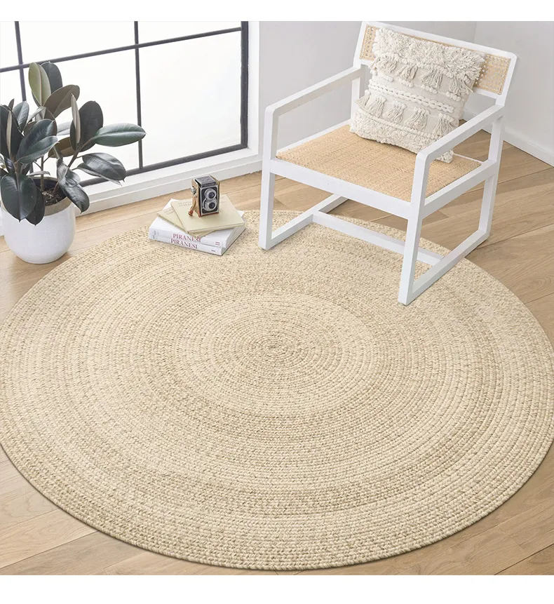 Handmade Natural Wool Living Room Milk White Modern Simple And Light Luxury Home Bedroom Bedside Calligraphy Carpet