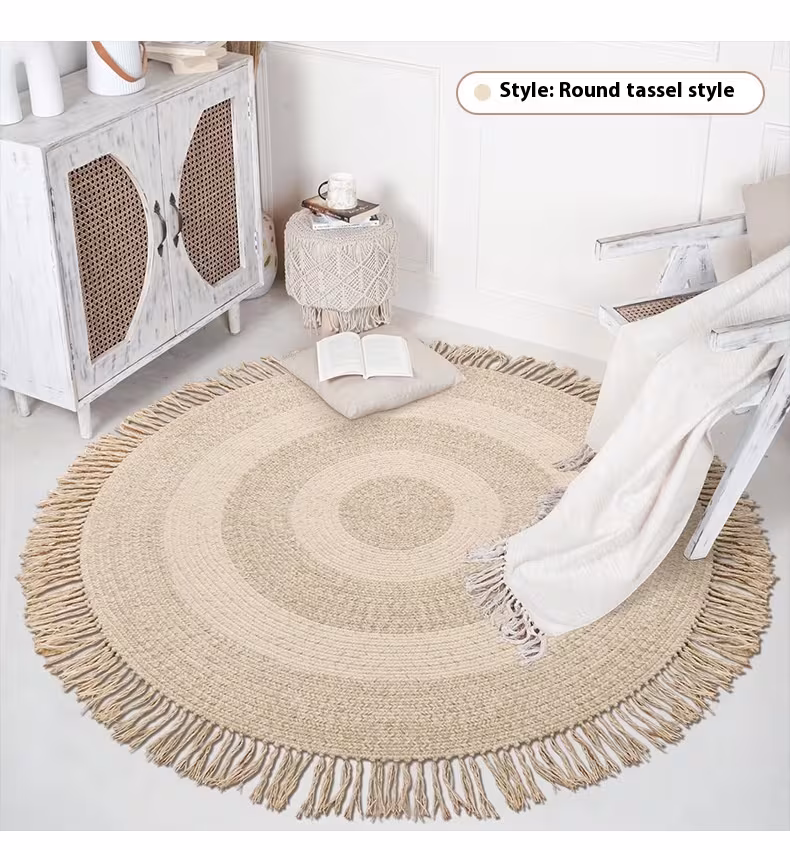Handmade Natural Wool Living Room Milk White Modern Simple And Light Luxury Home Bedroom Bedside Calligraphy Carpet