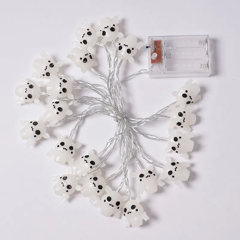 PVC Soft Material Halloween Lighting Chain Pumpkin Ghost Bat Modeling Lamp Indoor And Outdoor Home Decoration