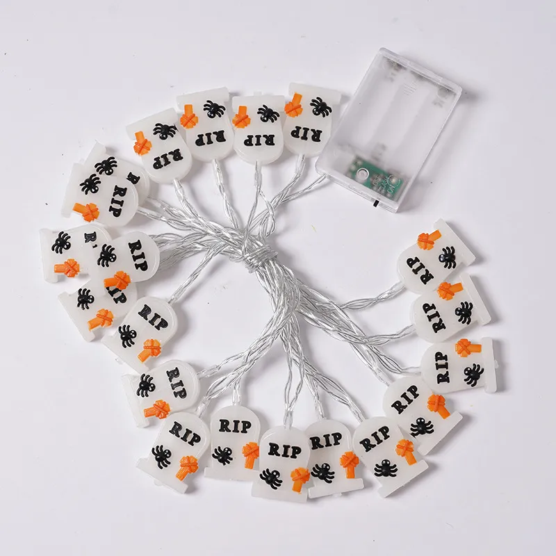 PVC Soft Material Halloween Lighting Chain Pumpkin Ghost Bat Modeling Lamp Indoor And Outdoor Home Decoration