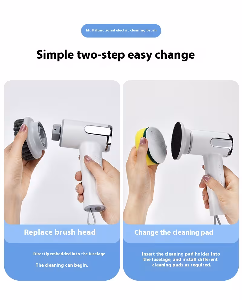 Multifunctional Smart Display Electric Cleaning Brush Wireless Kitchen Sink Cleaning Brush Waterproof Electric Pot Brush Cleaning Tool