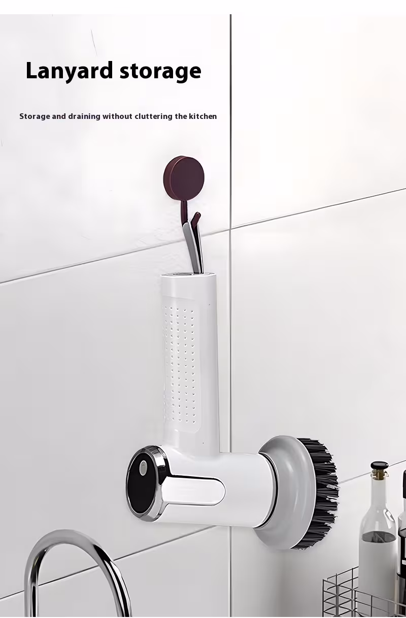 Multifunctional Smart Display Electric Cleaning Brush Wireless Kitchen Sink Cleaning Brush Waterproof Electric Pot Brush Cleaning Tool