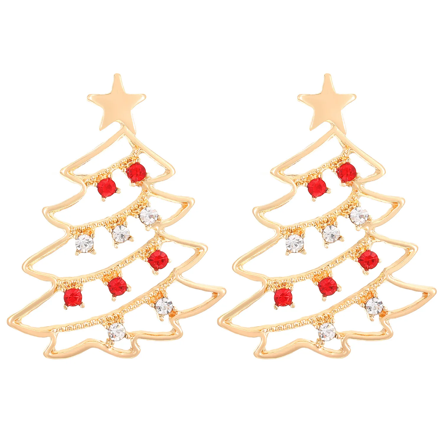 Christmas Earrings With Christmas Tree Colorful Zircon Christmas Tree Earrings For Women Personality Earrings Party Jewelry Christmas Gift