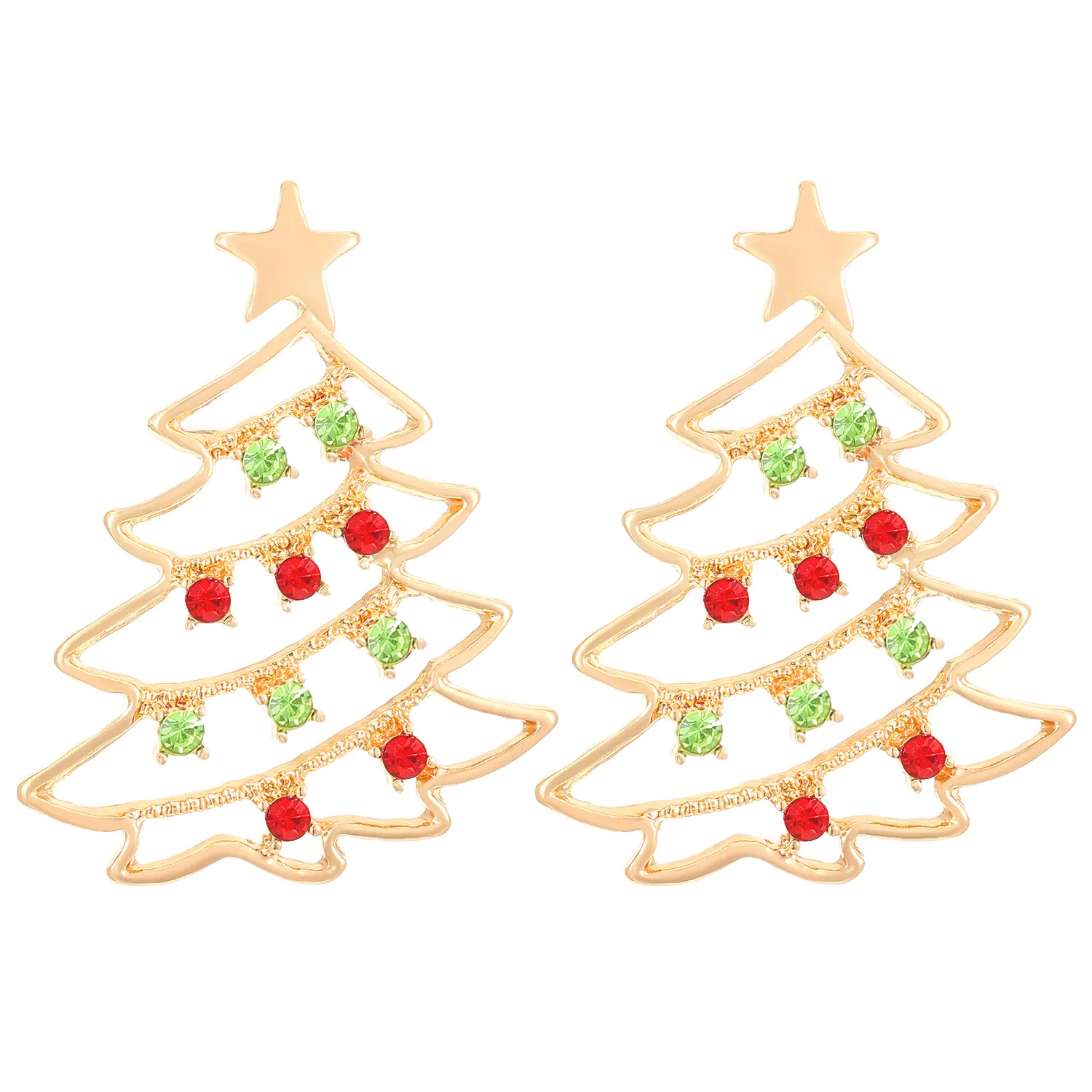 Christmas Earrings With Christmas Tree Colorful Zircon Christmas Tree Earrings For Women Personality Earrings Party Jewelry Christmas Gift