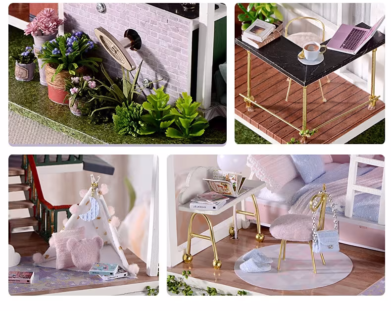 Cute Room New NYE Garden Toy Building Model