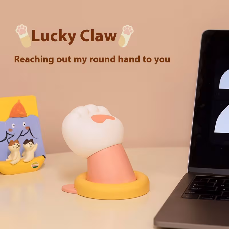 Nightstand Lamp Cat Paw Desk Lamp 3 Brightness Dimmable Rechargeable Tap Lamp Atmosphere Light For Bedroom Living Room Home Decor