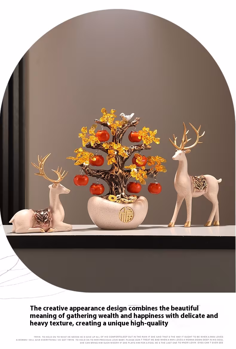 Lucky Persimmon Crystal Rich Tree Ornaments